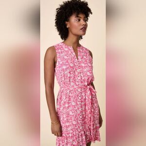 Untuckit Lucy Pink & White Floral Sleeveless Dress (S)